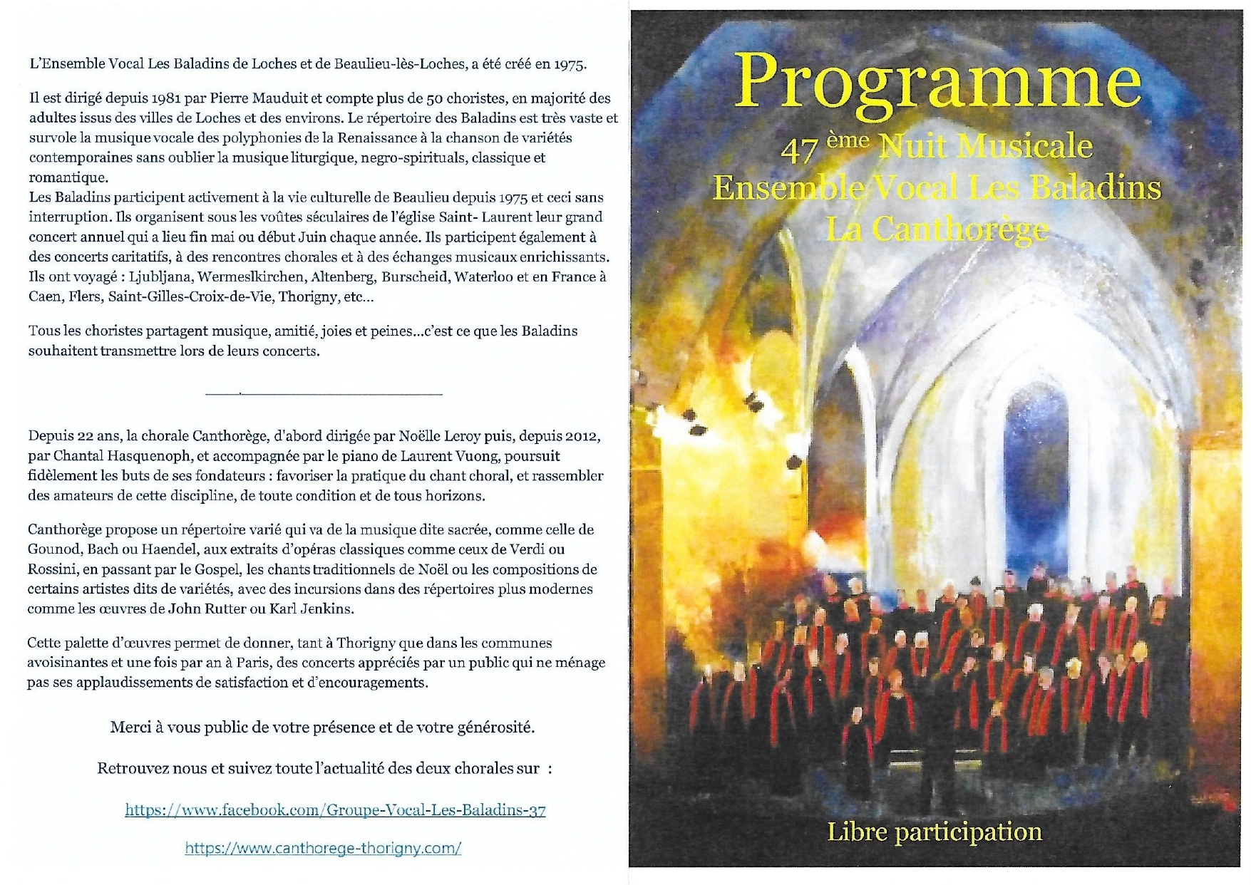 Mai 2023 we loches programme concert
