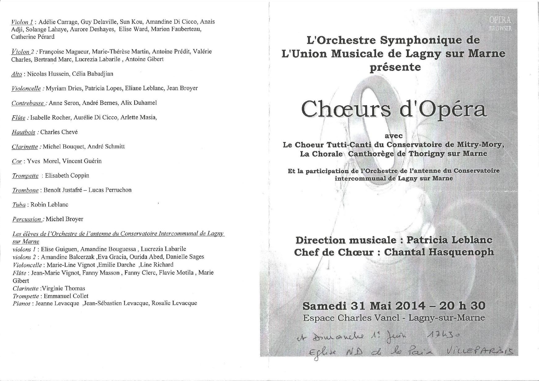 2014- mai - Lagny - choeur opéra